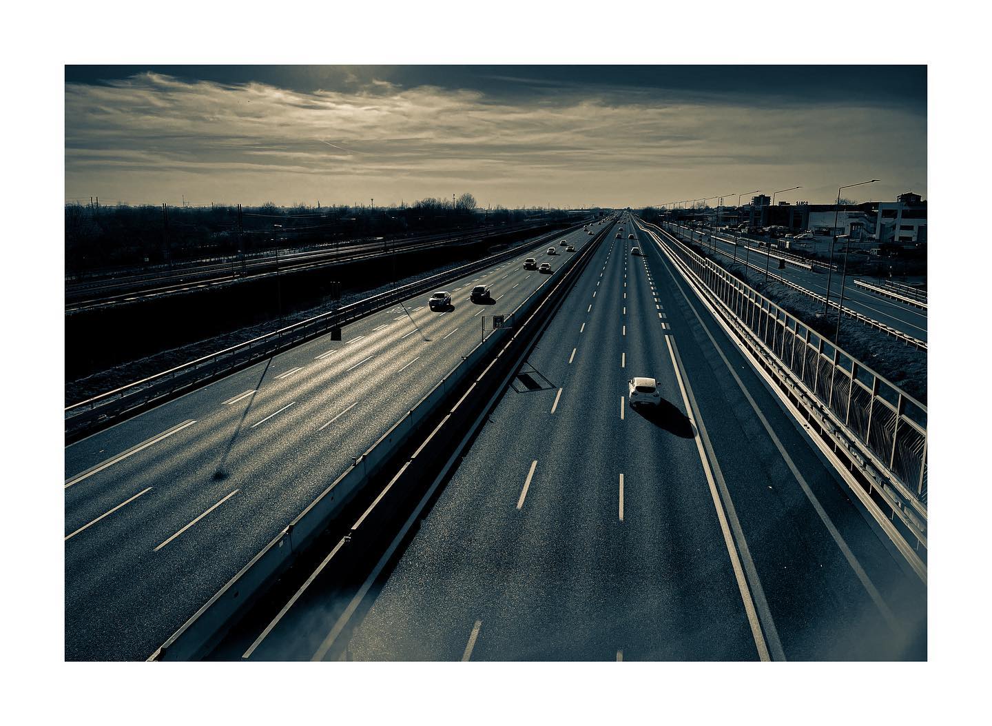 Where do you have to go? #highway #road #sunset #galliate #asphalt